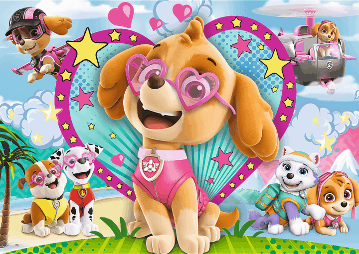 Trefl Mancs őrjárat - 100 darabos glitteres puzzle