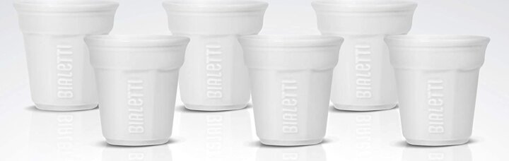 Bialetti 90ml Espresso Porcelán Kávés Pohár Szett 6 Darabos - Fehér