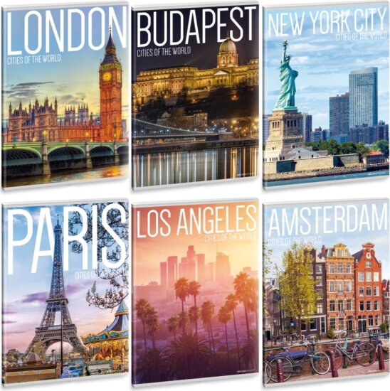 Ars Una Cities of the World 40 lapos A5 sima füzet többfajta