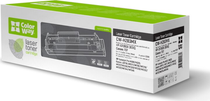 ColorWay (HP 83X, Canon 737 H) Toner Fekete