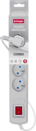 ActiveJet ACP-5GN 3M SZ 5 aljzatos elosztó kapcsolóval 3m - Szürke ActiveJet ACP-5GN 3M SZ 5 aljzatos elosztó kapcsolóval 3m - Szürke