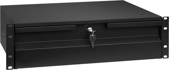 Stalflex RD19-3U-B 19" Zárható fekete rack fiók 3U - Fekete