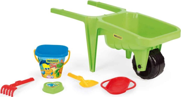 Wader: homokozószett talicskával - Zöld