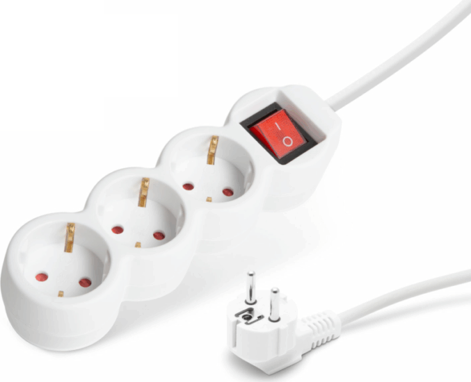 Delight Hálózati elosztó 3 aljzat kapcsolós 3m