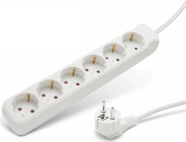 Delight 20211 6 aljzatos elosztó kapcsolóval 3m - Fehér