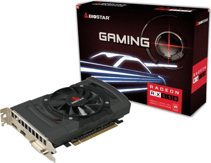 Biostar Radeon RX 550 4GB GDDR5 Videókártya (LHR)