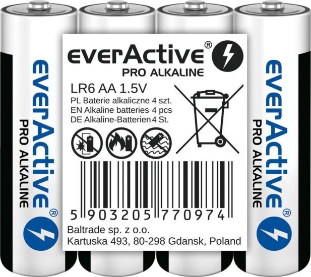 EverActive LR6/AA PRO Alkáli Ceruzaelem (4db/csomag) EverActive LR6/AA PRO Alkáli Ceruzaelem (4db/csomag)