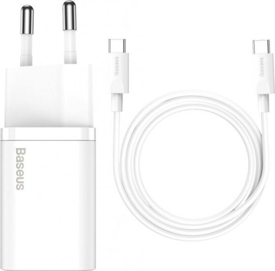 Baseus Super-Si Hálózati USB töltő + USB-C kábel (25W) Baseus Super-Si Hálózati USB töltő + USB-C kábel (25W)