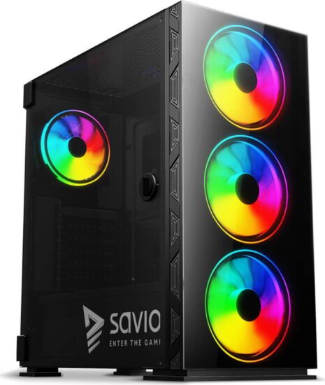 Savio Prime X1 ARGB Számítógépház - Fekete