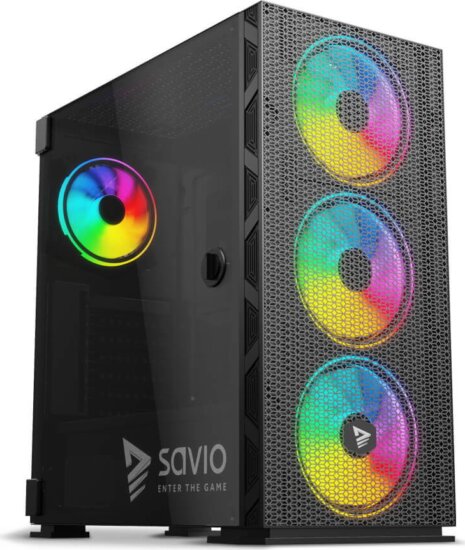 Savio Raptor X1 ARGB Számítógépház - Fekete