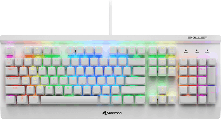 Sharkoon SKILLER SGK3 White (Blue Switch) USB Gaming Billentyűzet - Angol (US)