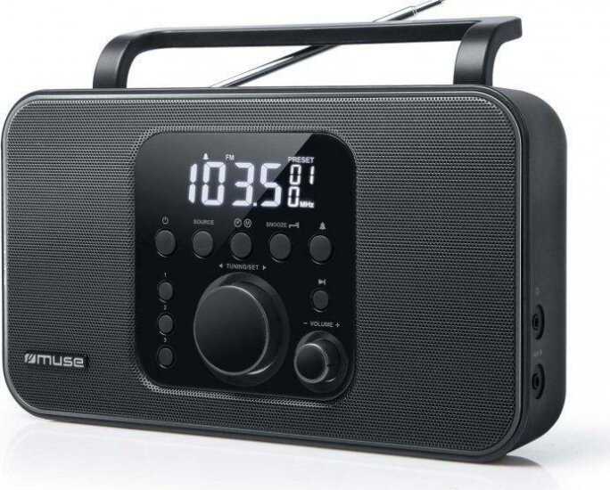 Muse M-091R FM Rádió Ébresztőórával - Fekete
