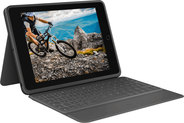 Logitech Rugged Folio Apple iPad 7. és 8. generációs Billentyűzetes tok - Grafitszürke (Angol)