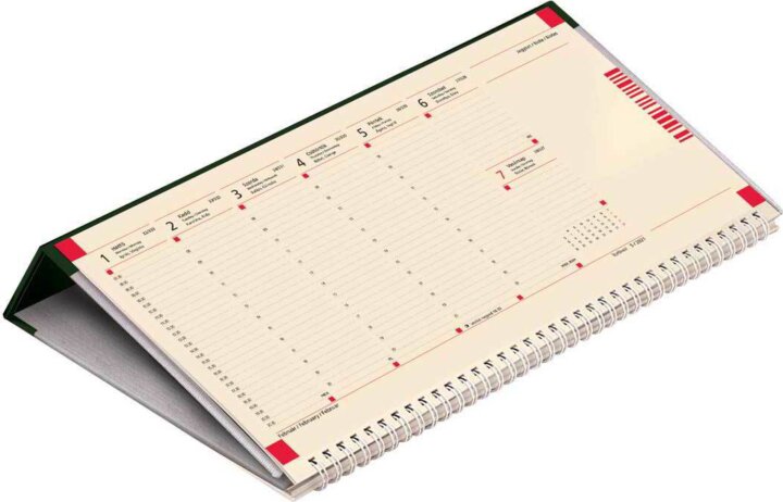 Toptimer 325 x 155mm 2022 Asztali naptár - Zöld