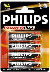 Philips AA ceruzaelem 1.5V PowerLife alkaline 4db/cs blisteres