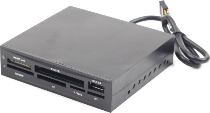 Gembird 3.5" USB2.0 belső kártyaolvasó /Fekete/