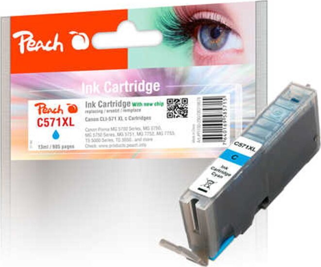 Peach (Canon CLI-571XLC) Tintapatron Cián Peach (Canon CLI-571XLC) Tintapatron Cián