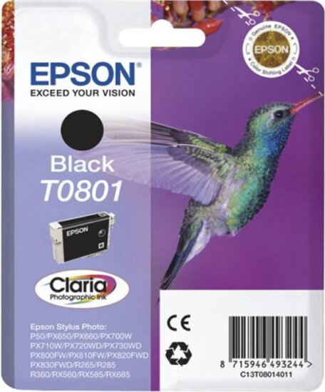 Epson T0801 Eredeti Tintapatron Fekete Epson T0801 Eredeti Tintapatron Fekete