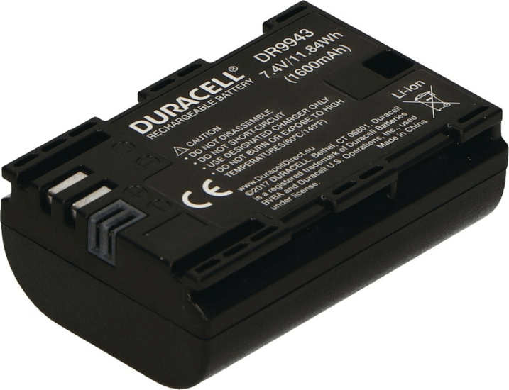 Duracell DR9943 (LP-E6) akkumulátor Canon kamerákhoz 1600mAh Duracell DR9943 (LP-E6) akkumulátor Canon kamerákhoz 1600mAh