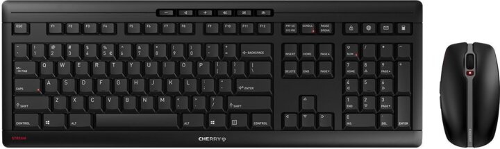 Cherry STREAM RECHARGE Wireless Billentyűzet + Egér (Fekete) - Angol (US)