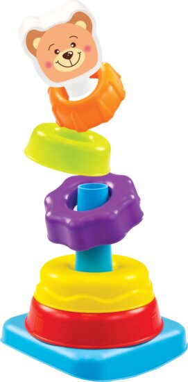 Színes macis piramis bébijáték