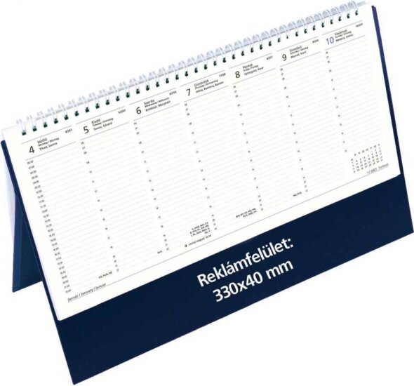 Toptimer 325 x 155mm 2022 Asztali álló naptár - Kék