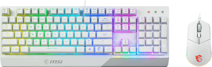 MSI Vigor GK30 Combo USB Gaming Billentyűzet + Egér (Fehér) - Angol (US)