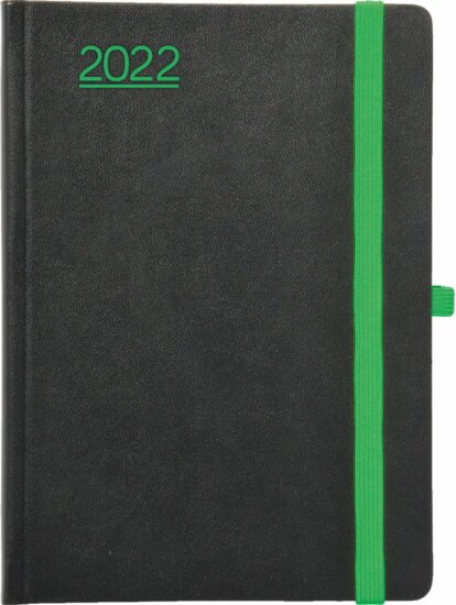 Toptimer Nero A5 2026 Heti naptár - Fekete/zöld Toptimer Nero A5 2026 Heti naptár - Fekete/zöld