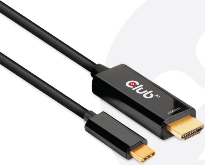 Club3D HDMI A - USB-C kábel 1.8m - Fekete