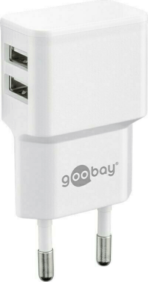 Goobay 44952 2x USB-A Hálózati Töltő Adapter 12W - Fehér