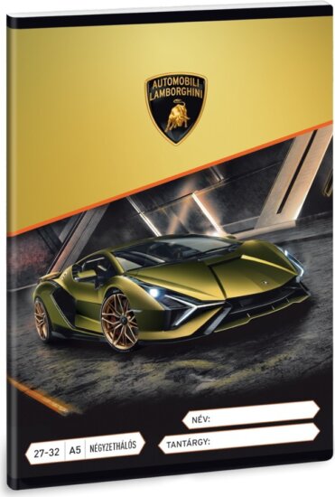 Ars Una Lamborghini 32 lapos A5 kockás füzet Ars Una Lamborghini 32 lapos A5 kockás füzet