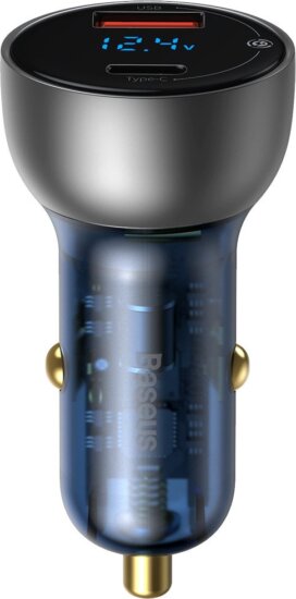 Baseus CCKX Autós USB-A + USB-C töltő (65W) - Ezüst