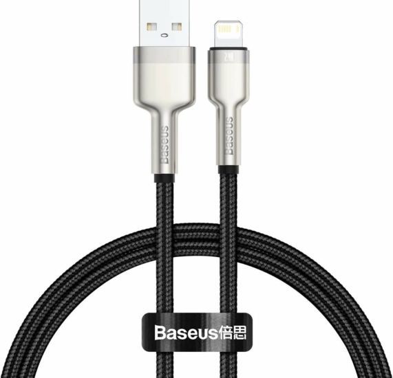 Baseus Cafule Series Metal Data Cable USB-A apa 2.0 - Lightning apa iPhone töltőkábel - Fekete (0.25m) Baseus Cafule Series Metal Data Cable USB-A apa 2.0 - Lightning apa iPhone töltőkábel - Fekete (0.25m)