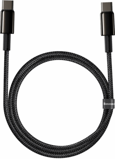 Baseus Tungsten Gold Fast Charging Data Cable USB-C apa - USB-C apa 2.0 Adat és töltőkábel - Fekete (1m)