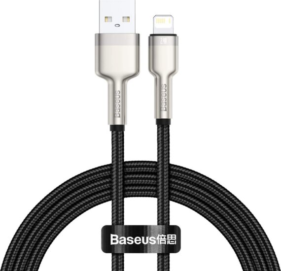 Baseus Cafule Series Metal Data Cable USB-A apa 2.0 - Lightning apa iPhone töltőkábel - Fekete (1m) Baseus Cafule Series Metal Data Cable USB-A apa 2.0 - Lightning apa iPhone töltőkábel - Fekete (1m)