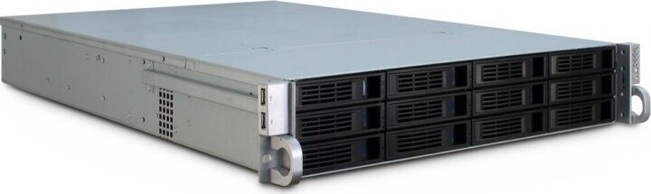 Inter-Tech 2U 2412 Fekvő rack szekrény 2U 481x680mm - Fekete