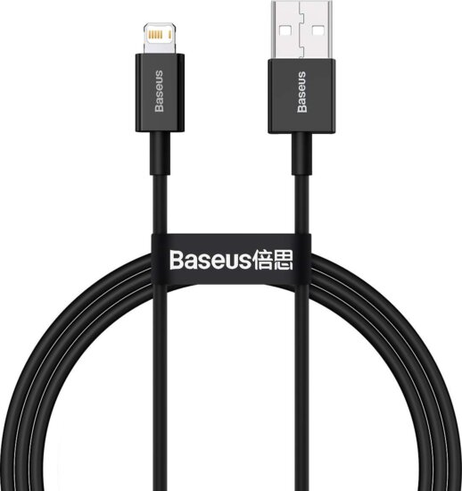 Baseus Superior Series Fast Charging Data Cable USB-A apa 2.0 - Lightning apa iPhone töltőkábel - Fekete (1m)