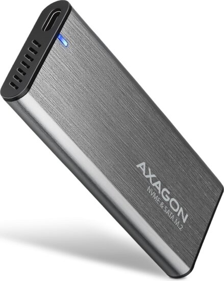 Axagon EEM2-SG2 USB-C 3.2 Külső M.2 NVMe SSD ház - Ezüst Axagon EEM2-SG2 USB-C 3.2 Külső M.2 NVMe SSD ház - Ezüst