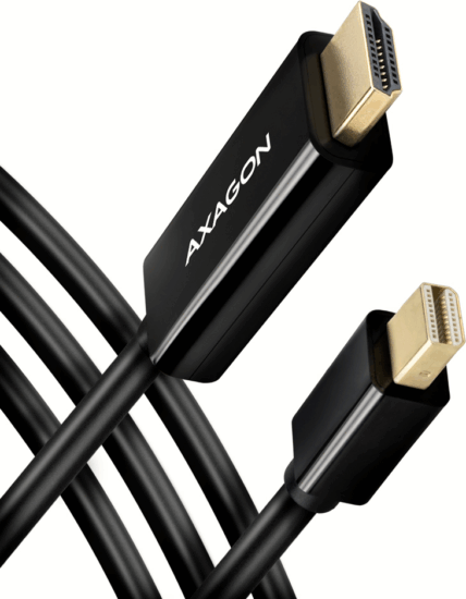 Axagon mini DisplayPort v1.4 - HDMI kábel 1.8m - Fekete