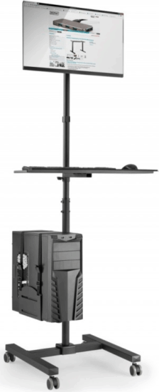 Digitus DA-90374 17"-32" LCD TV/Monitor görgős padlóállvány - Fekete