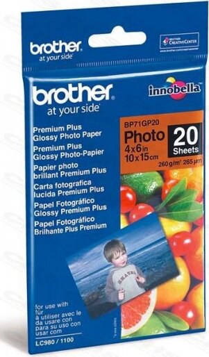 Brother Fotópapír Innobella Premium Plus 4x6" 20lap BP71GP20