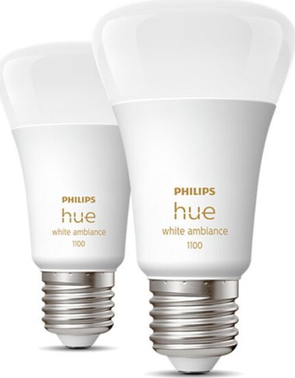 Philips Hue White Ambiance izzó 8W 1100lm 6500K E27 - Állítható fehér (2db)