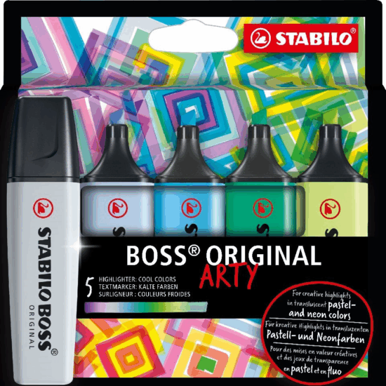 Stabilo Boss Mini Pastellove 2-5mm Szövegkiemelő készlet - Hideg színek (5db / csomag)
