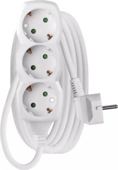 Emos 250V elosztó 3 aljzatos 3m - Fehér Emos 250V elosztó 3 aljzatos 3m - Fehér