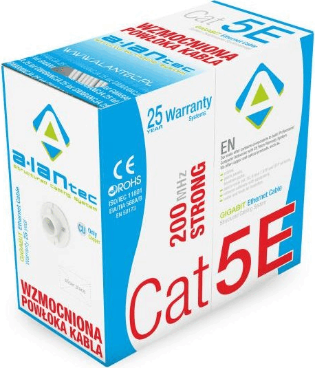 A-LANtec U/UTP CAT5e Installációs kábel 305m - Szürke A-LANtec U/UTP CAT5e Installációs kábel 305m - Szürke