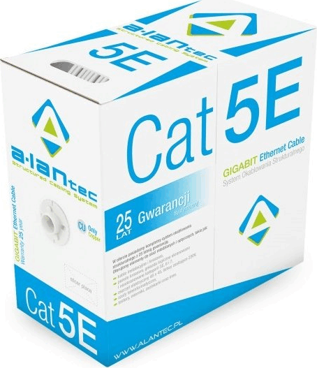 A-LANtec U/UTP CAT5e Installációs kábel 305m - Szürke A-LANtec U/UTP CAT5e Installációs kábel 305m - Szürke