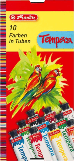 Herlitz 10x16ml tempera készlet - 10 színű Herlitz 10x16ml tempera készlet - 10 színű
