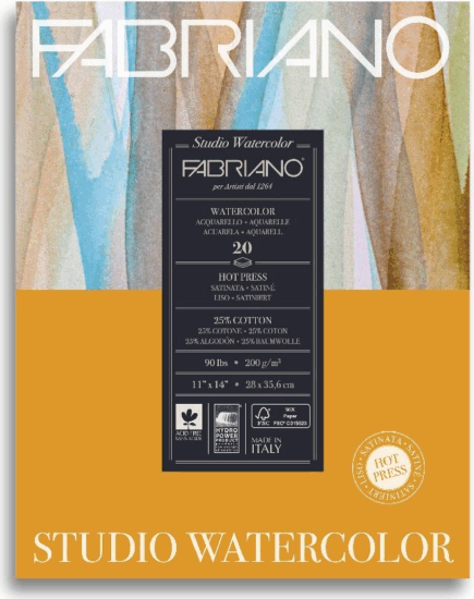 Fabriano Watercolour Studio 20lapos 28x35,6cm akvarell tömb