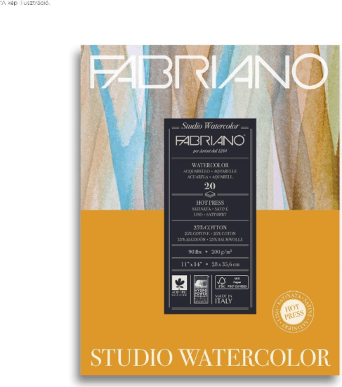 Fabriano Watercolour Studio 20lapos 30x40cm akvarell tömb