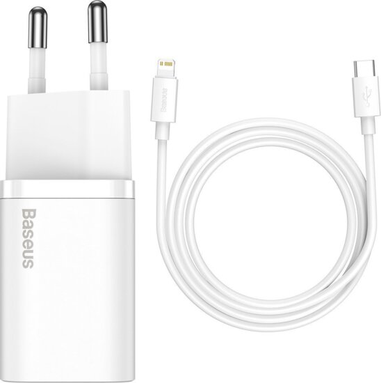 Baseus Super Si USB-C Hálózati Töltő Adapter 20W - Fehér